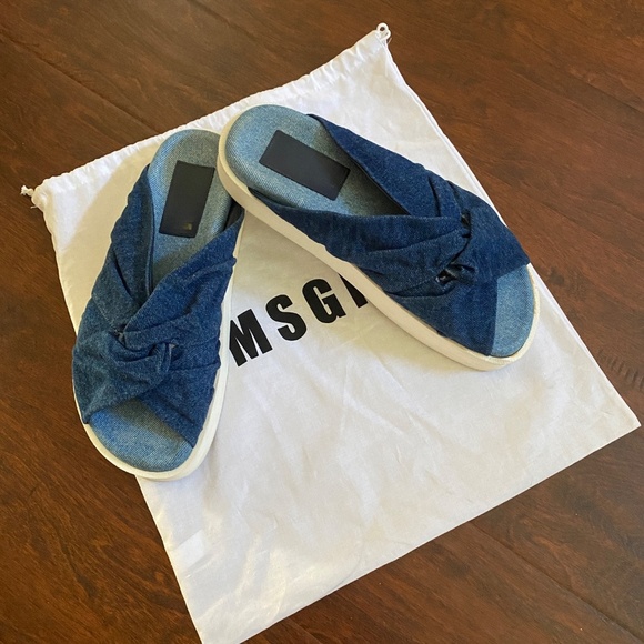 MSGM Blue Cloth Slide Sandals European Model Size 9 (EU 39) - Picture 10 of 15